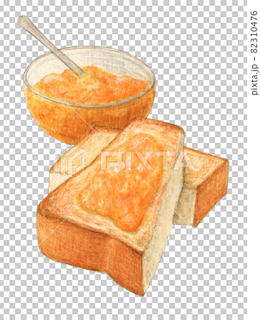 果醬吐司水彩鉛筆插圖 82310476