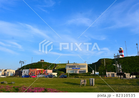 北海道稚内市 宗谷岬 陸地側(駐車場)風景 北海道稚内市 宗谷岬 陸地側(駐車場)風景 82310535