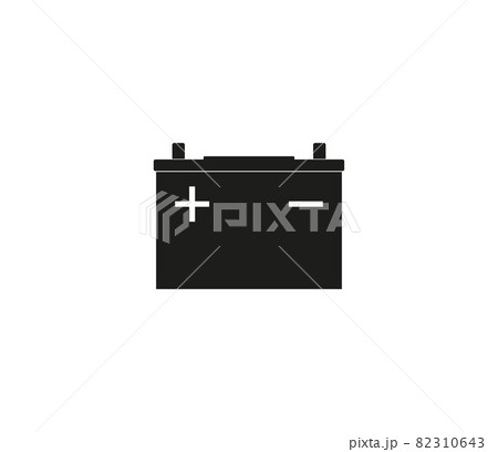 Car battery icon. Vector illustration, flat design. Car battery icon. Vector illustration, flat design. 82310643