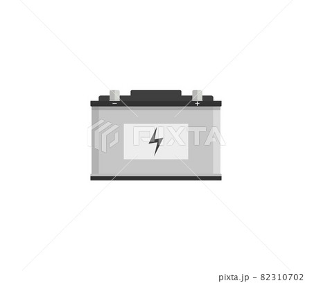Car battery icon. Vector illustration, flat design. Car battery icon. Vector illustration, flat design. 82310702