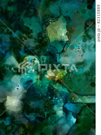緑の幻想的なキラキラ水彩テクスチャ背景 緑の幻想的なキラキラ水彩テクスチャ背景 82310889