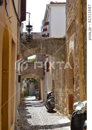 Architecture of Old Town on Rhodos in Greece 82313687