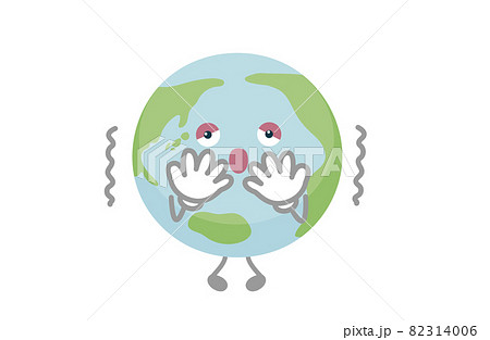 地球のキャラクターのベクター イラスト(震える) 地球のキャラクターのベクター イラスト(震える) 82314006