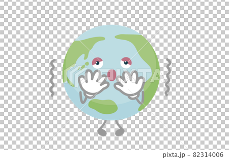 地球のキャラクターのベクター イラスト(震える) 地球のキャラクターのベクター イラスト(震える) 82314006