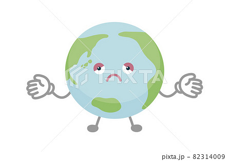 地球のキャラクターのベクター イラスト(困る) 地球のキャラクターのベクター イラスト(困る) 82314009