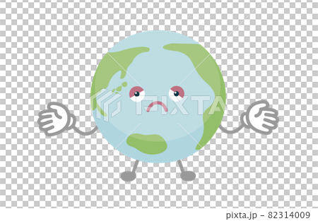 地球のキャラクターのベクター イラスト(困る) 地球のキャラクターのベクター イラスト(困る) 82314009