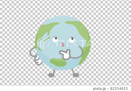 地球のキャラクターのベクター イラスト(考える) 地球のキャラクターのベクター イラスト(考える) 82314015