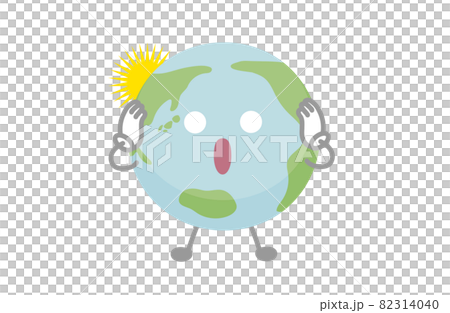 地球のキャラクターのベクター イラスト(驚く) 地球のキャラクターのベクター イラスト(驚く) 82314040
