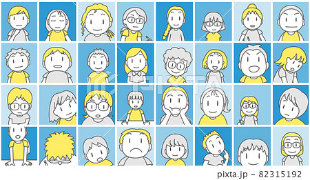 オンライン授業を受ける子どもたちの顔ギャラリー（開始前・シンプル） 82315192