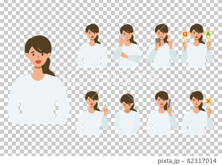 女性上半身插畫微笑 82317014