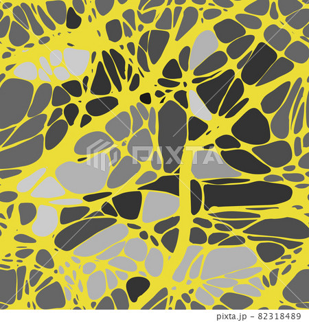 Seamless pattern with abstract patterns, lines. Neuro-graphics. Yellow lines on an abstract gray background. Vector illustration Seamless pattern with abstract patterns, lines. Neuro-graphics. Yellow lines on an abstract gray background. Vector illustration 82318489