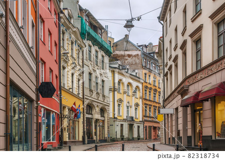 Street in the old town of Riga, Latvia Street in the old town of Riga, Latvia 82318734