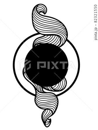 Background with wave line curls. Monochrome stripes black and white texture. Wavy abstract hair. 82321550