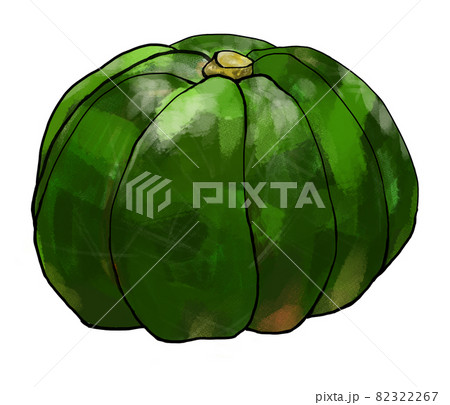緑のカボチャのイラスト素材のイラスト素材 [82322267] - PIXTA