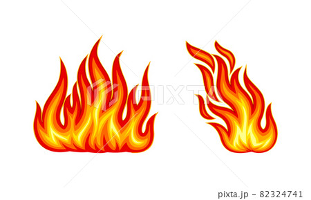 Set of fire flames. Bright burning bonfires vector illustration Set of fire flames. Bright burning bonfires vector illustration 82324741