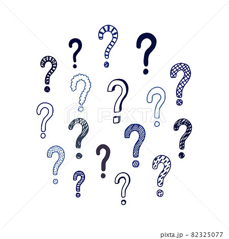 Set of hand drawn question marks. Vector illustration. 82325077