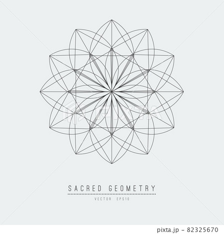 Sacred geometry line vector element flower of life . Vector illustration . Sacred geometry line vector element flower of life . Vector illustration . 82325670