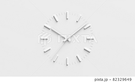 Abstract clock deal over white wall, realistic 3d Abstract clock deal over white wall, realistic 3d 82329649