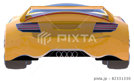 Yellow shiny conceptual sports car of the future. Yellow shiny conceptual sports car of the future. 82331330