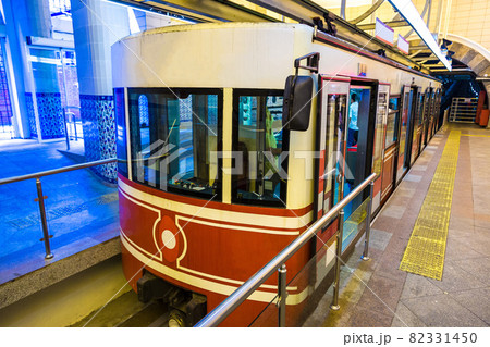 Tunnel funicular train in Istanbul Tunnel funicular train in Istanbul 82331450