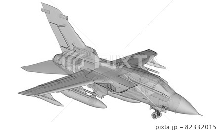 Military jet fighter silhouettes. Image of aircraft in contour drawing lines. The internal structure of the aircraft. 3d rendering 82332015