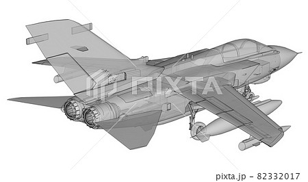 Military jet fighter silhouettes. Image of aircraft in contour drawing lines. The internal structure of the aircraft. 3d rendering Military jet fighter silhouettes. Image of aircraft in contour drawing lines. The internal structure of the aircraft. 3d rendering 82332017
