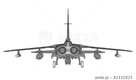 Military jet fighter silhouettes. Image of aircraft in contour drawing lines. The internal structure of the aircraft. 3d rendering 82332025