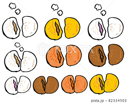 いろいろな中華まんのイラストセット いろいろな中華まんのイラストセット 82334503