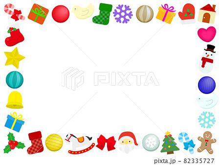 クリスマスイラストのフレーム四角のイラスト素材