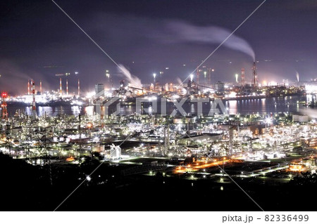 水島コンビナート夜景 82336499