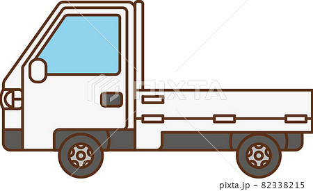 横から見た白い軽自動車のイラストのイラスト素材 3315 横から見た白い軽自動車のイラストのイラスト素材 3315