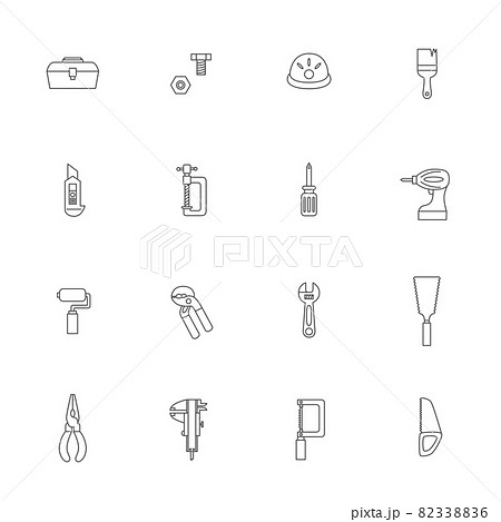 工具の線画アイコンセット 82338836