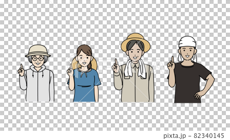 Agriculture Farmer Teaching Explanation Speaking Advice Men and Women Illustration Material 82340145