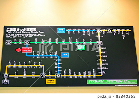 長崎県　JR九州　大村線　ハウステンボス駅　近距離きっぷ運賃表 82340365