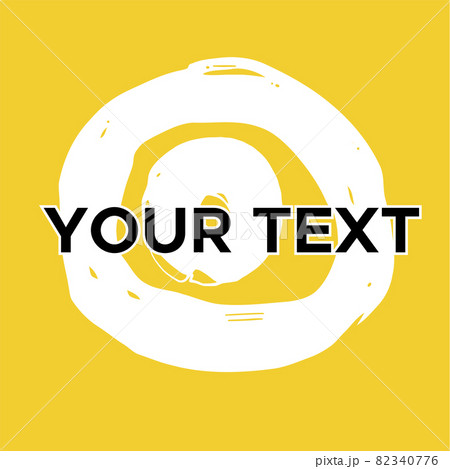 Vector Round Shape on Yellow. White Circle Stamp. Icon, Logo, Banner Design.. Vector Round Shape on Yellow. White Circle Stamp. Icon, Logo, Banner Design.. 82340776