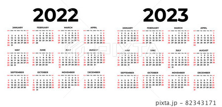 Calendar for 2022 and 2023 on white background 82343171