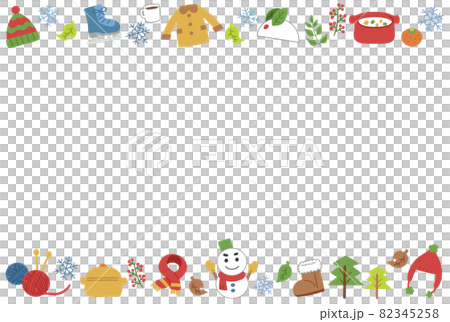 冬季手繪插畫素材03的相框 82345258