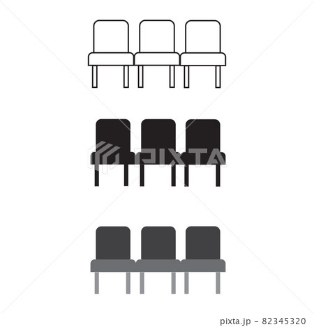 Row seats icon on white background. chair sign. airport seats symbol. flat style. 82345320