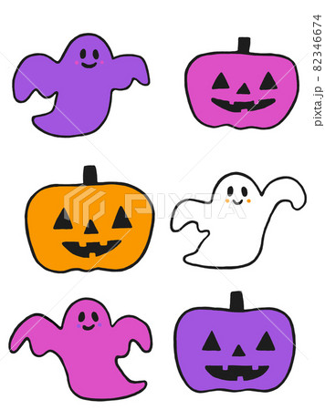 カラフルおばけちゃん&カボチャ
