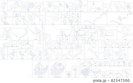 88星座シリーズC-白背景に星座絵一覧 82347300