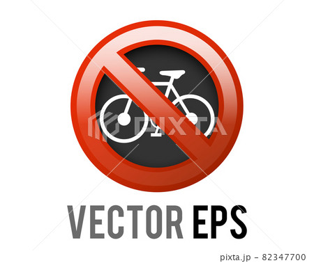 Vector red circle restricted icon with bicycle and red stroke 82347700
