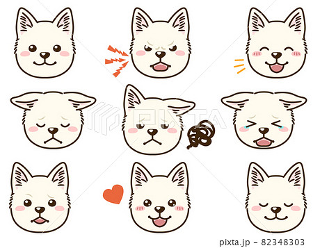 白柴の顔アイコンのイラスト素材 3403 白柴の顔アイコンのイラスト素材 3403