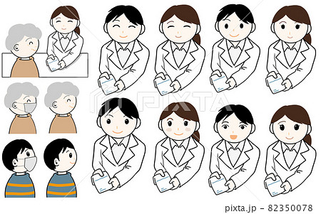 薬剤師と患者のイラストセット 82350078