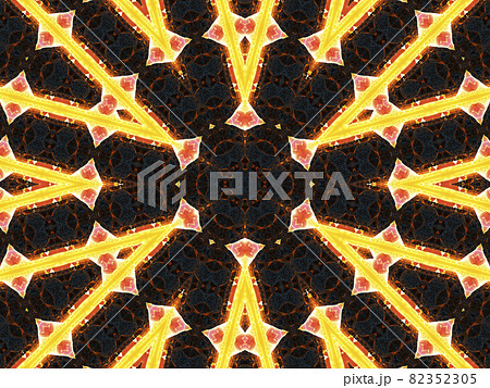 Geometric Thai pattern mixed art, polynesian art, mandala art. In the shape of hexagons, triangles and six-pointed stars. Kaledoscope pattern for scrapbooking, gift wrapping, books, booklets, albums 82352305