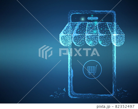 futuristic online store,shop,shopping with smartphone 82352497