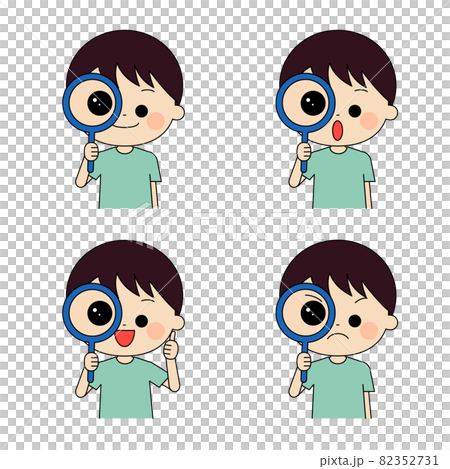 男孩用放大鏡看細節 男孩用放大鏡看細節 82352731