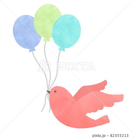 Illustration Material Pink Bird And Colorful Stock Illustration