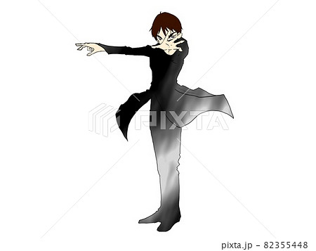 タキシードの指揮者 マジシャン 魔法使いのイラスト素材