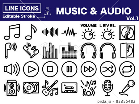 音楽　オーディオ　アイコンセット 82355482
