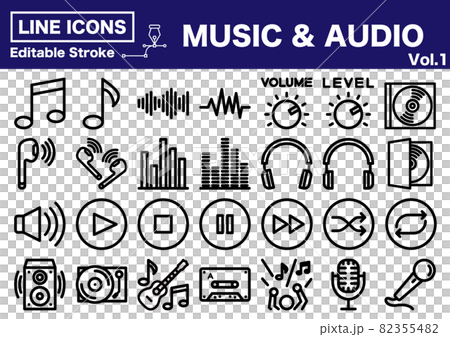 音楽　オーディオ　アイコンセット 82355482